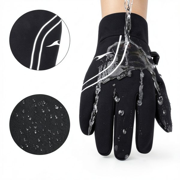 Achiou Running Gloves Black Thermal Polyester-3