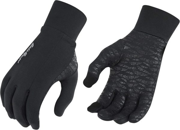 Eddie Bauer Running Gloves Grid Fleece Black-0