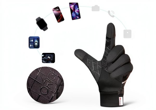 Origem Winter Cycling Gloves Black Cotton Nylon-3