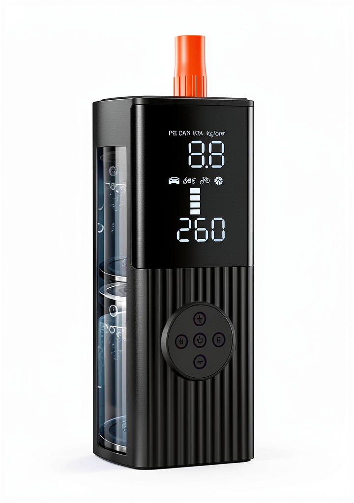 Hafuloky portable air compressor in dark black color