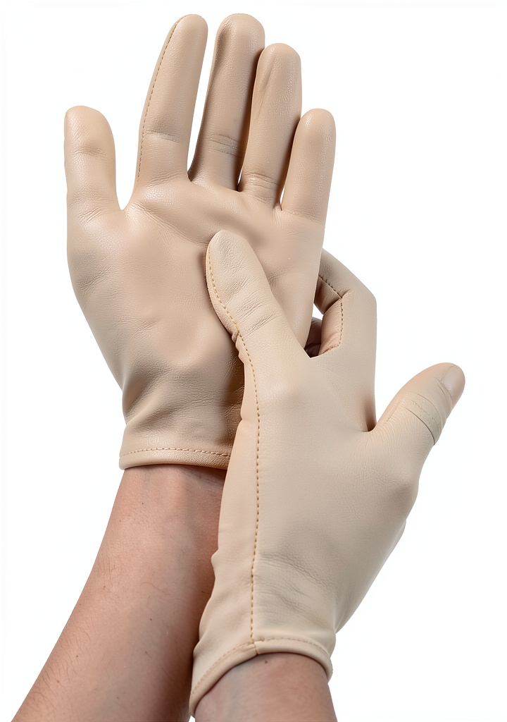 Installing Chicingyou Nylon Running Gloves Full Finger on a wooden desk