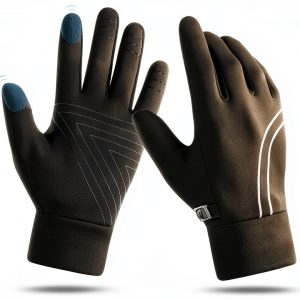 Achiou Running Gloves Black Thermal Polyester-0