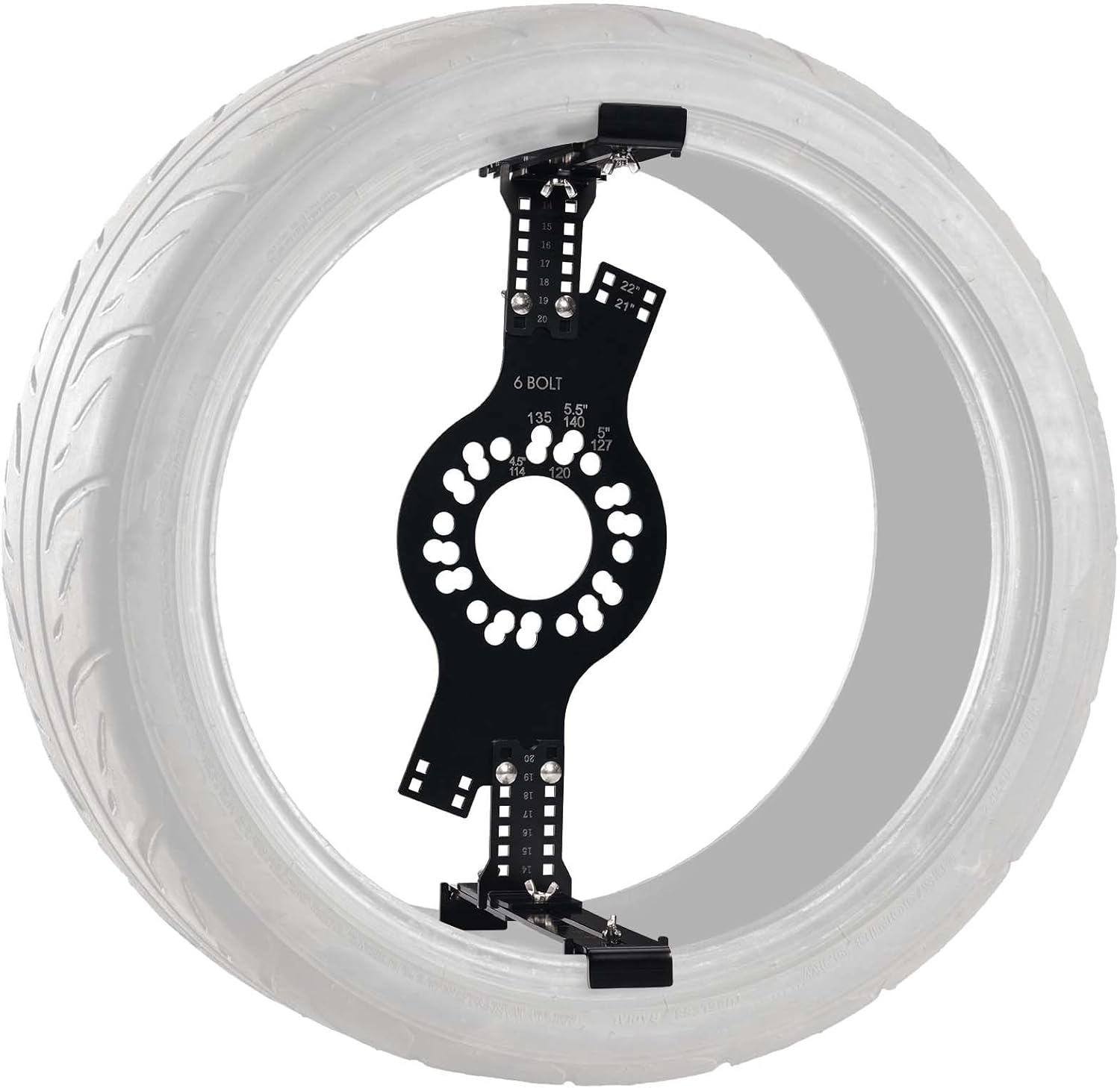 Atesilor Wheel Fitment Tool installed on a truck wheel