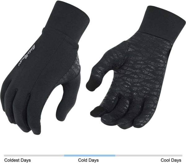 Eddie Bauer Running Gloves Grid Fleece Black-4