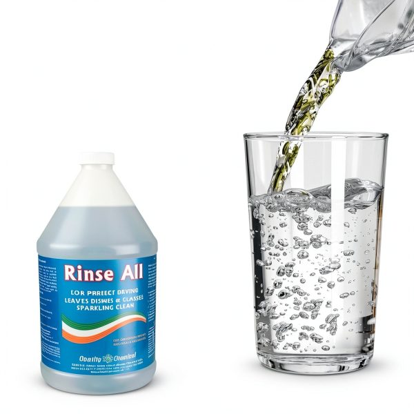 Quality Chemical Rinse Aid Dishwasher Liquid Lemon 128 oz Pack of 4-2