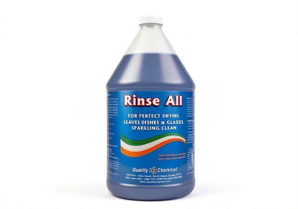 Quality Chemical Rinse Aid Dishwasher Liquid Lemon 128 oz Pack of 4-0