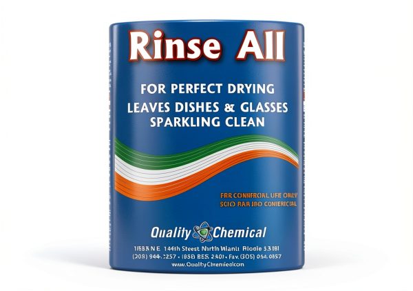 Quality Chemical Rinse Aid Dishwasher Liquid Lemon 128 oz Pack of 4-4