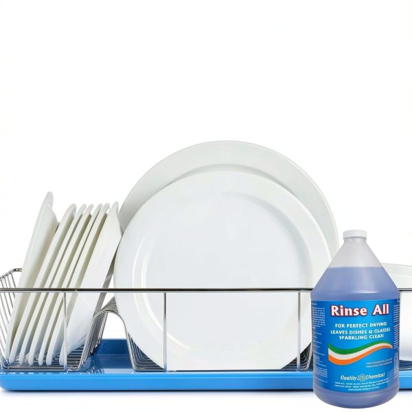 Quality Chemical Rinse Aid Dishwasher Liquid Lemon 128 oz Pack of 4-1