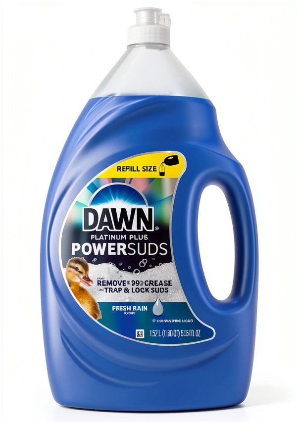 Dawn Platinum Plus PowerSuds Dish Soap Liquid 51.5 oz 2 Pack Rain-7