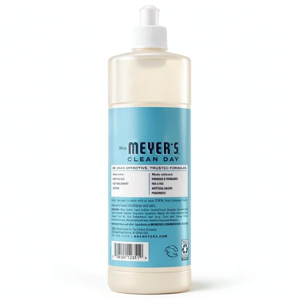 Mrs. MEYER'S CLEAN DAY Liquid Dish Soap, Biodegradable Formula, Dewdrop, 16 Fl Oz-1
