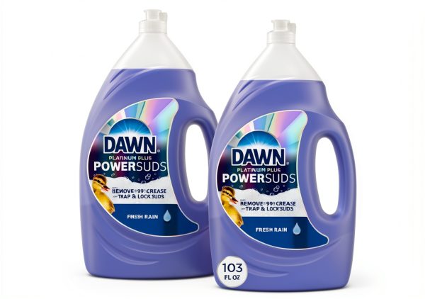 Dawn Platinum Plus PowerSuds Dish Soap Liquid 51.5 oz 2 Pack Rain-0