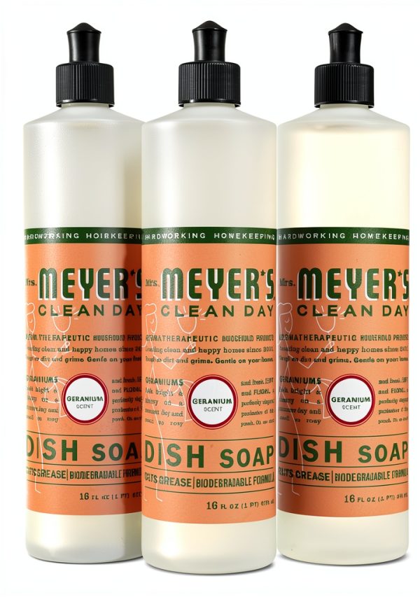 Mrs. MEYER'S MMCD LiqDish Geranium SIPP 16oz Commercial Dish Soap-0