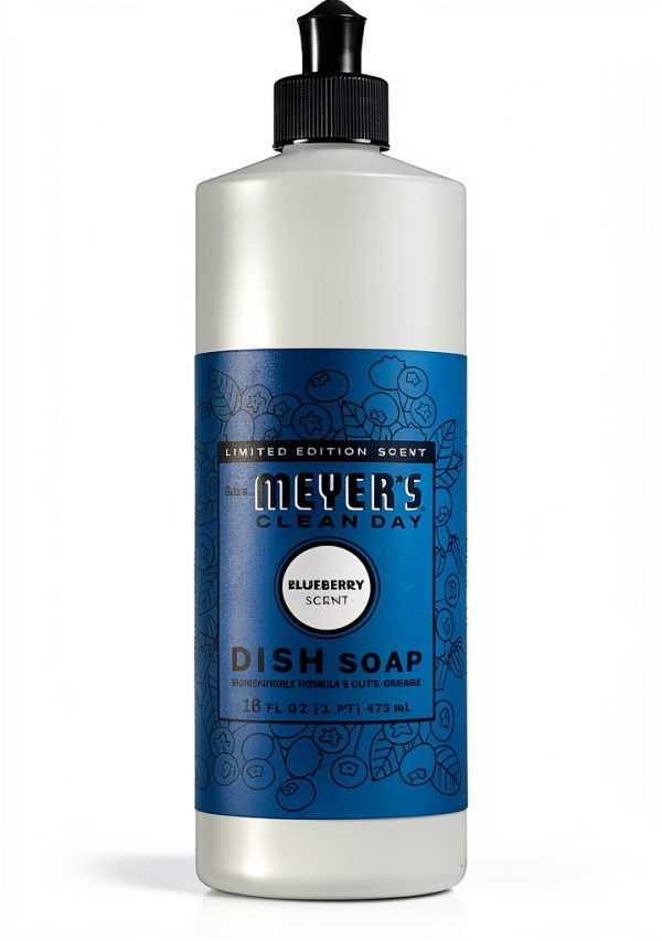 Mrs. Meyer's Clean Day Liquid Dish Soap Blueberry Scent 16oz Bottle-0